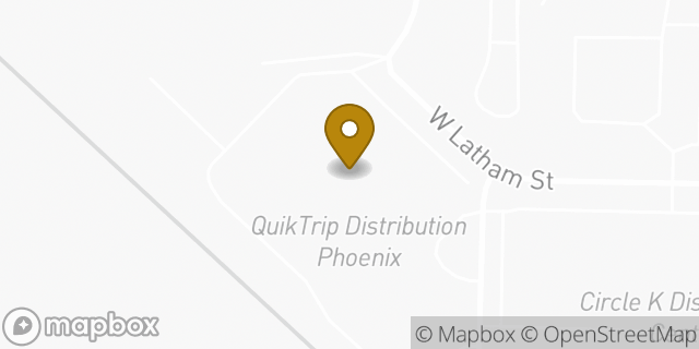 Map showing the location of QuikTrip Distribution Phoenix in Tolleson, AZ 85353