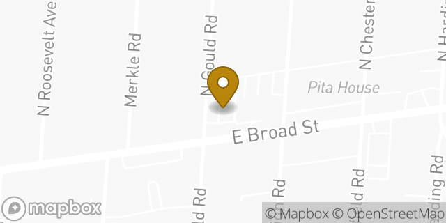 Map showing the location of Panera Bread in Columbus, OH 43209