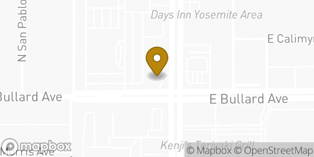 Map showing the location of 7-Eleven in Fresno, CA 93710