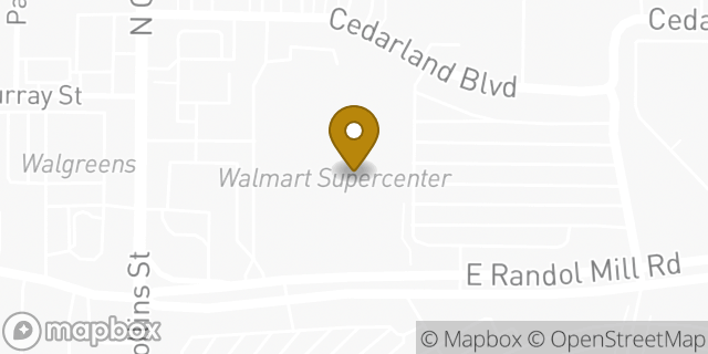 Map showing the location of Walmart in Arlington, TX 76011