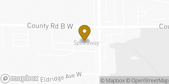 Map showing the location of ATM Speedway in Roseville, MN 55113