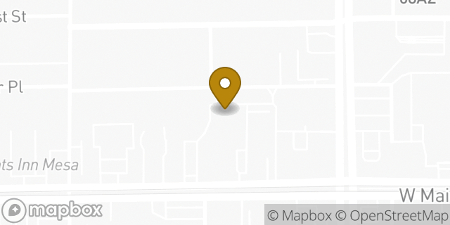Map showing the location of Subway in Mesa, AZ 85201
