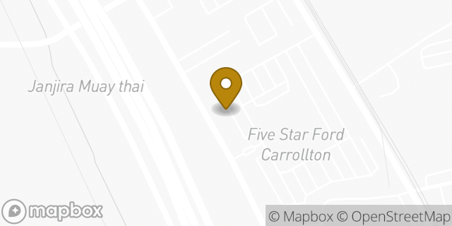 Map showing the location of Sam Pack's Five Star Ford Service in Carrollton, TX 75006