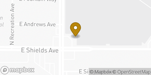 Map showing the location of ATM Ampm in Fresno, CA 93636