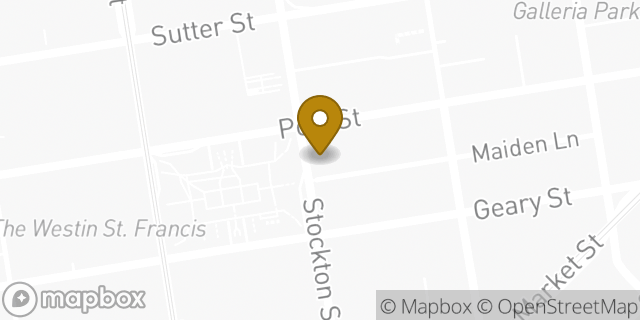 Map showing the location of Sunglass Hut in San Francisco, CA 94108