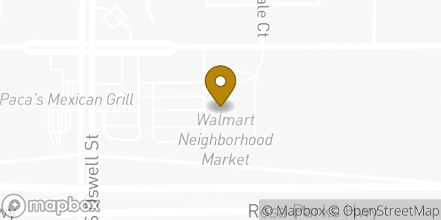 Map showing the location of Walmart Neighborhood Market in Bakersfield, CA 93307
