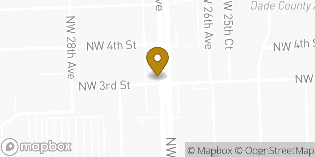 Map showing the location of Bank of America Walk-Up ATM | Stadium Center in Miami, FL 33125