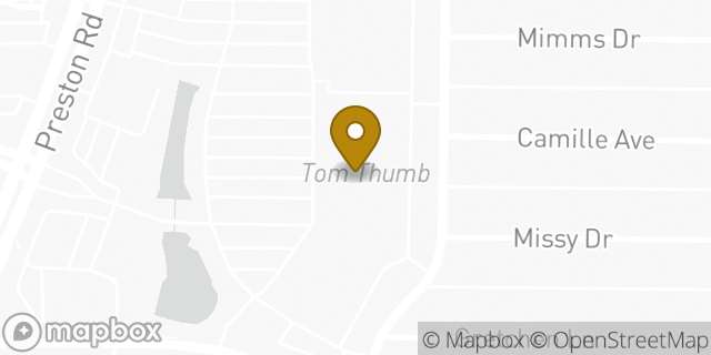 Map showing the location of Tom Thumb in Dallas, TX 75252