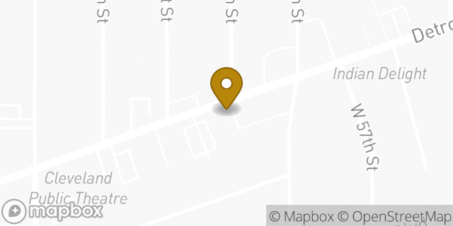 Map showing the location of Amazon Locker - Dairy in Cleveland, OH 44102