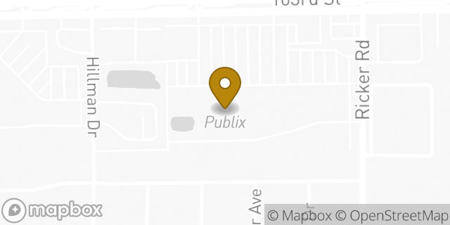 Map showing the location of Publix Super Market at Oak Hill Village in Jacksonville, FL 32210