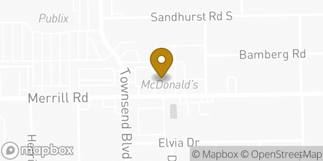 Map showing the location of McDonald's in Jacksonville, FL 32277