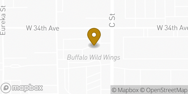 Map showing the location of Buffalo Wild Wings in Anchorage, AK 99503