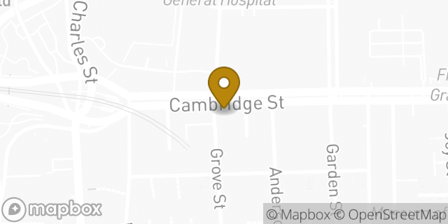 Map showing the location of Dunkin' in Boston, MA 02114