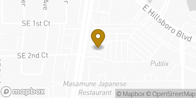 Map showing the location of Starbucks in Deerfield Beach, FL 33441