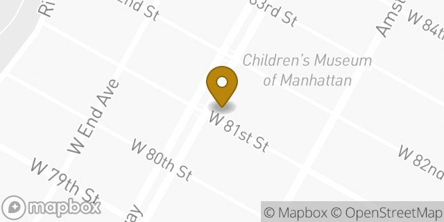 Map showing the location of Bank of America Financial Center & Walk-Up ATM | Broadway and 81st in New York, NY 10024