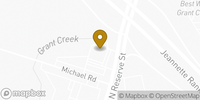 Map showing the location of Subway in Missoula, MT 59808