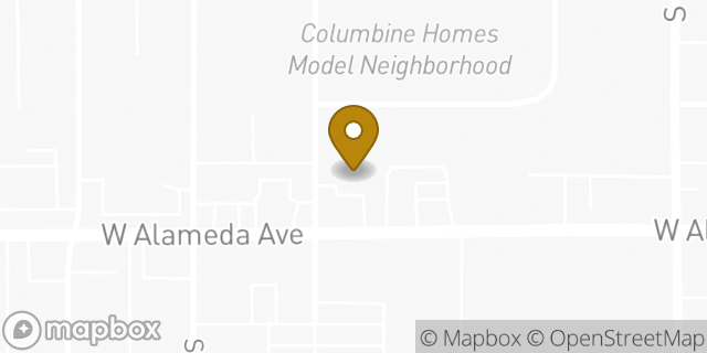 Map showing the location of Amazon Locker - Bubble in Denver, CO 80223