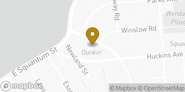 Map showing the location of Dunkin' in Quincy, MA 02171