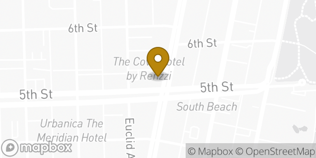 Map showing the location of Chase Bank in Miami Beach, FL 33139