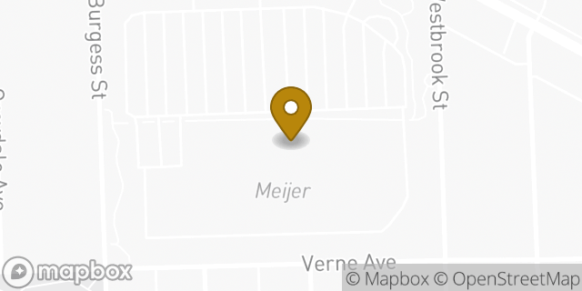 Map showing the location of Meijer in Detroit, MI 48219