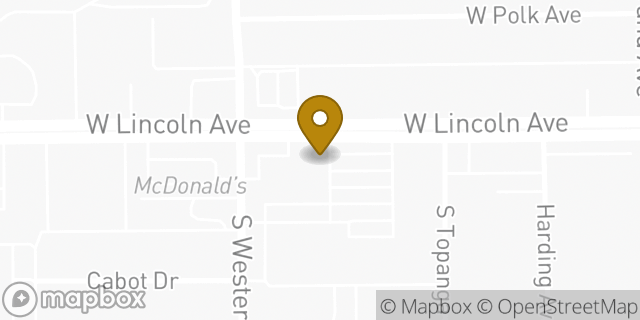 Map showing the location of Subway in Anaheim, CA 92801