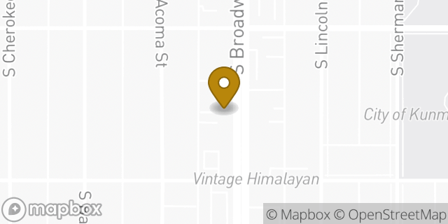 Map showing the location of Hertz in Denver, CO 80210