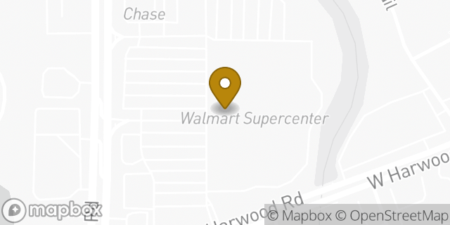 Map showing the location of Walmart in Hurst, TX 76054