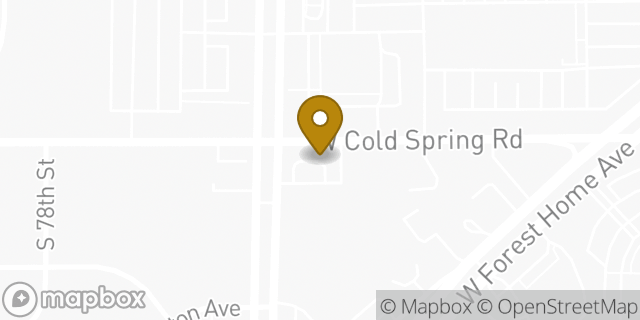 Map showing the location of Dunkin' in Greenfield, WI 53220