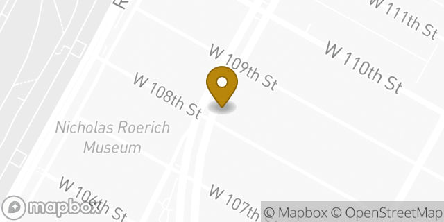 Map showing the location of Dunkin' in New York, NY 10025