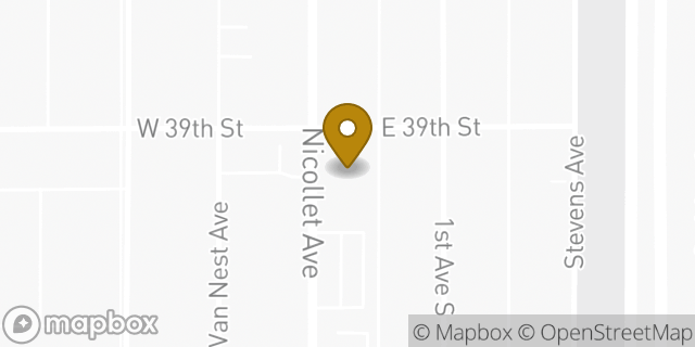 Map showing the location of The Church of Jesus Christ of Latter-day Saints in Minneapolis, MN 55409