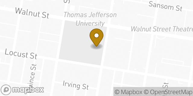 Map showing the location of Jefferson Vascular Center - Honickman Center in Philadelphia, PA 19107