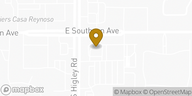 Map showing the location of Banner Urgent Care in Mesa, AZ 85206