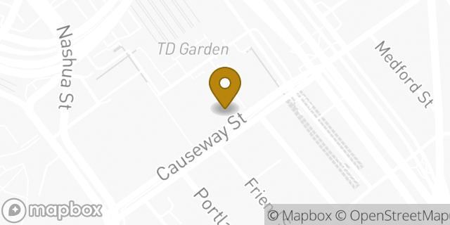 Map showing the location of Starbucks in Boston, MA 02114