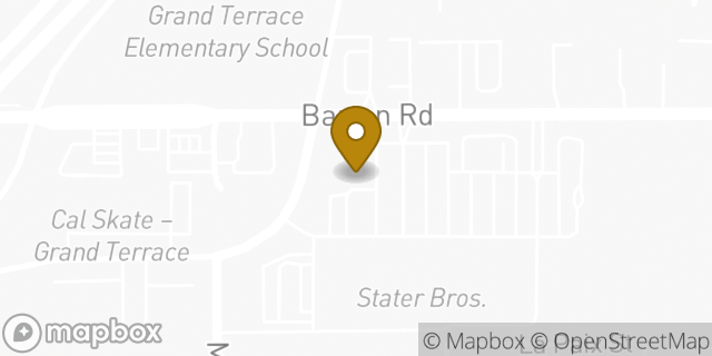 Map showing the location of AutoZone in Grand Terrace, CA 92313