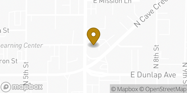 Map showing the location of Banner Urgent Care in Phoenix, AZ 85020