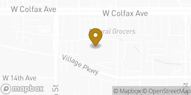 Map showing the location of Starbucks in Lakewood, CO 80215