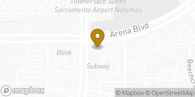 Map showing the location of Papa Johns Pizza in Sacramento, CA 95834