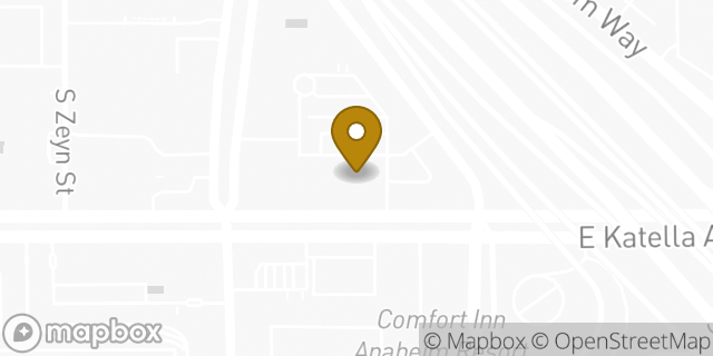 Map showing the location of Starbucks in Anaheim, CA 92802