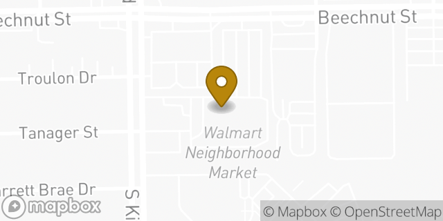 Map showing the location of Walmart in Houston, TX 77072