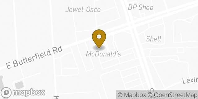 Map showing the location of McDonald's in Elmhurst, IL 60126