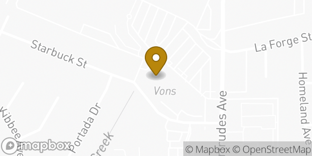 Map showing the location of Starbucks in Whittier, CA 90603