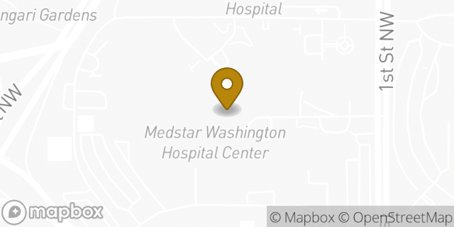 Map showing the location of MedStar Health Neurology at MedStar Washington Hospital Center Neuroscience Center in DC