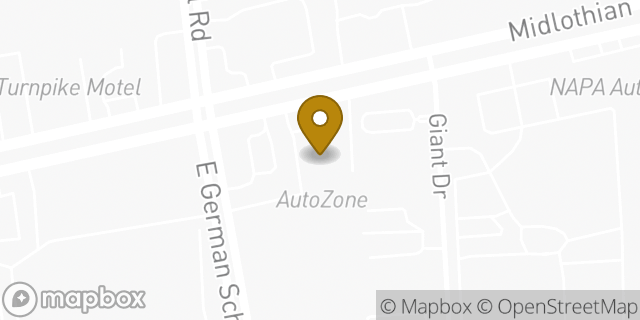Map showing the location of AutoZone in Richmond, VA 23225