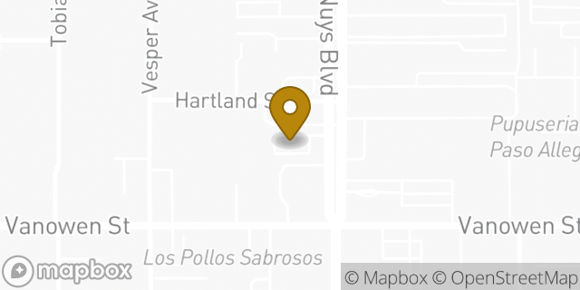 Map showing the location of Budget Car Rental in Van Nuys, CA 91405