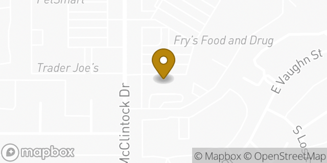 Map showing the location of Panera Bread in Tempe, AZ 85283