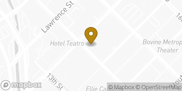 Map showing the location of Starbucks in Denver, CO 80202
