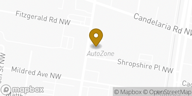 Map showing the location of AutoZone in Albuquerque, NM 87107