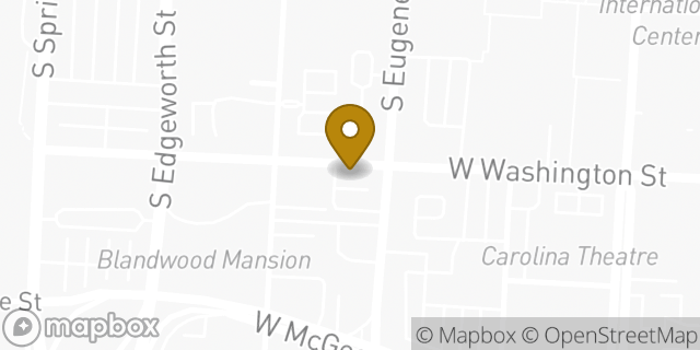 Map showing the location of Wells Fargo in Greensboro, NC 27401