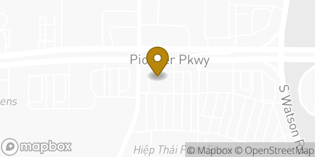 Map showing the location of Papa Johns Pizza in Arlington, TX 76010