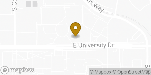 Map showing the location of Starbucks in Tempe, AZ 85281